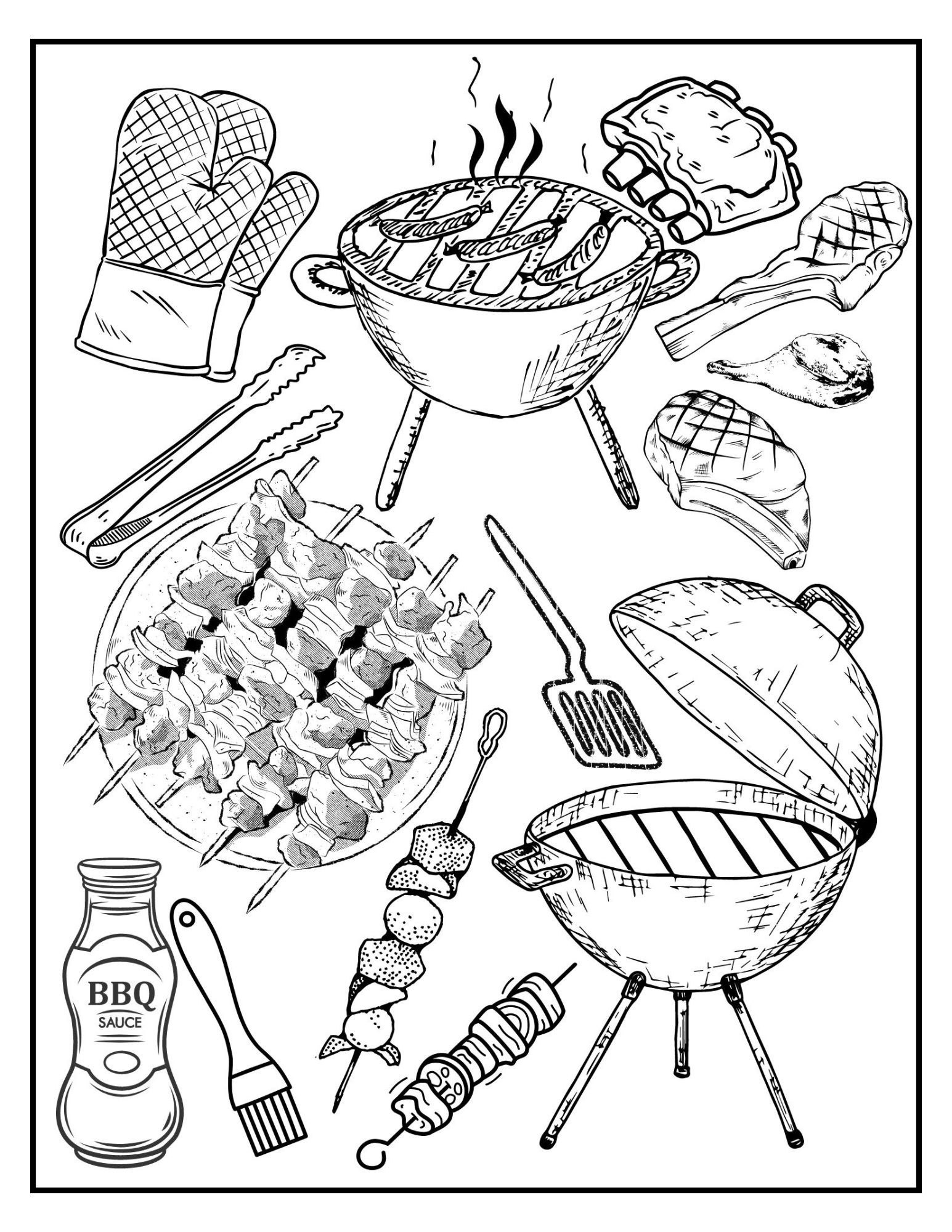 BBQ Coloring Page