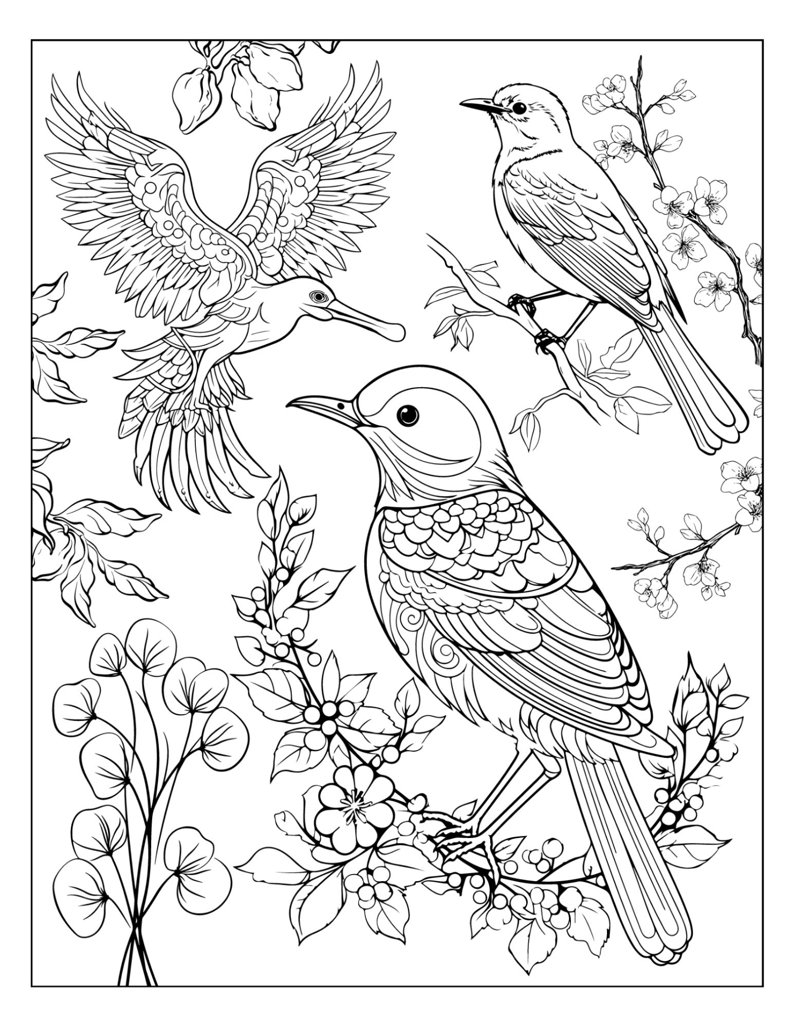 Birds Coloring Page