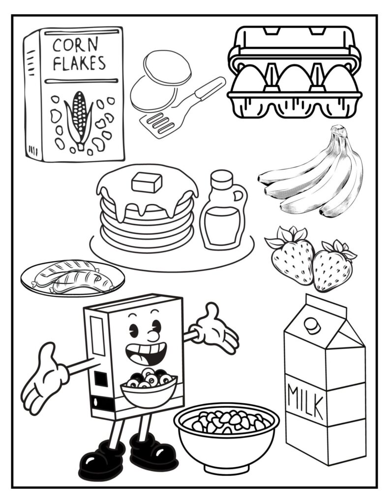 Breakfast Coloring Page