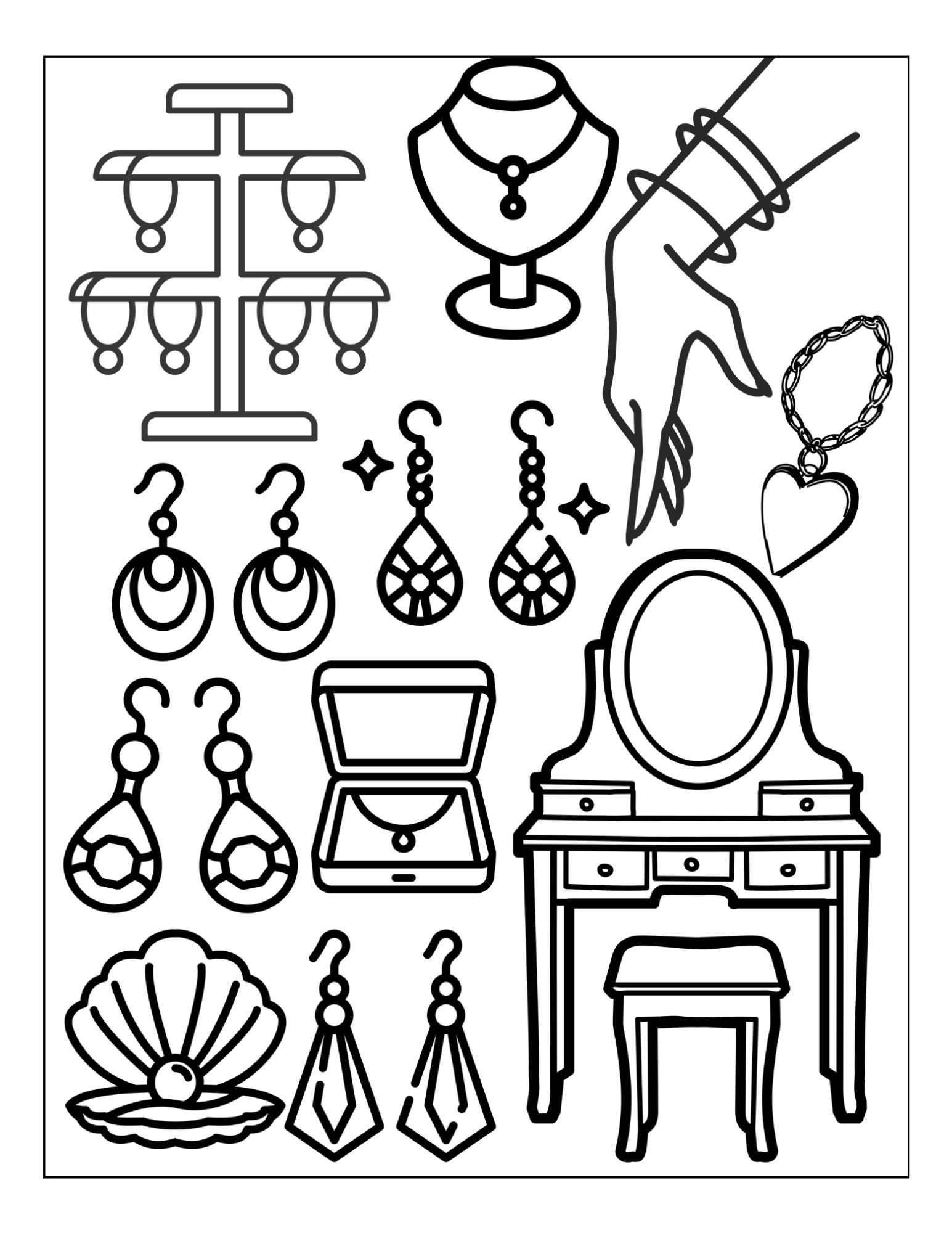 Dressing Table Coloring Page