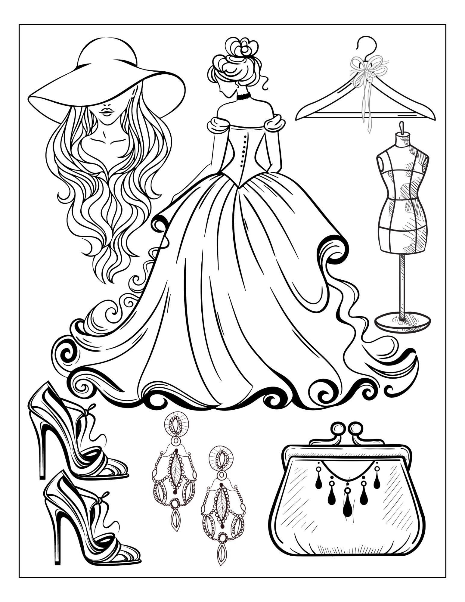 Dressing Up Coloring Page