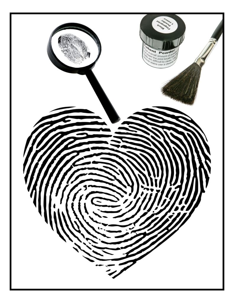 Fingerprint Heart Coloring Page