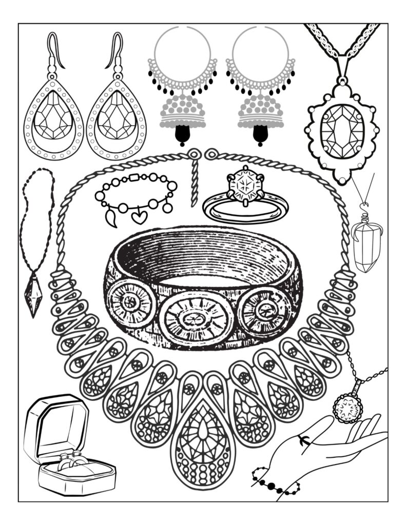 Gemstones Coloring Page