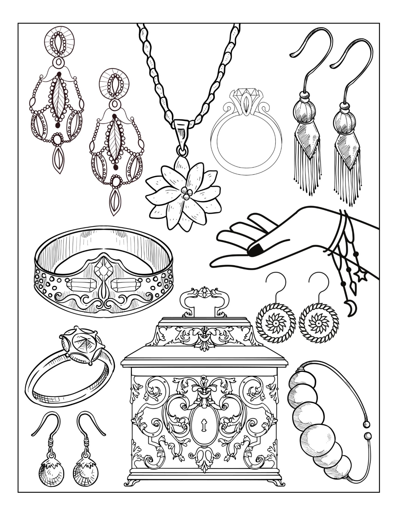 Jewelry Box Coloring Page