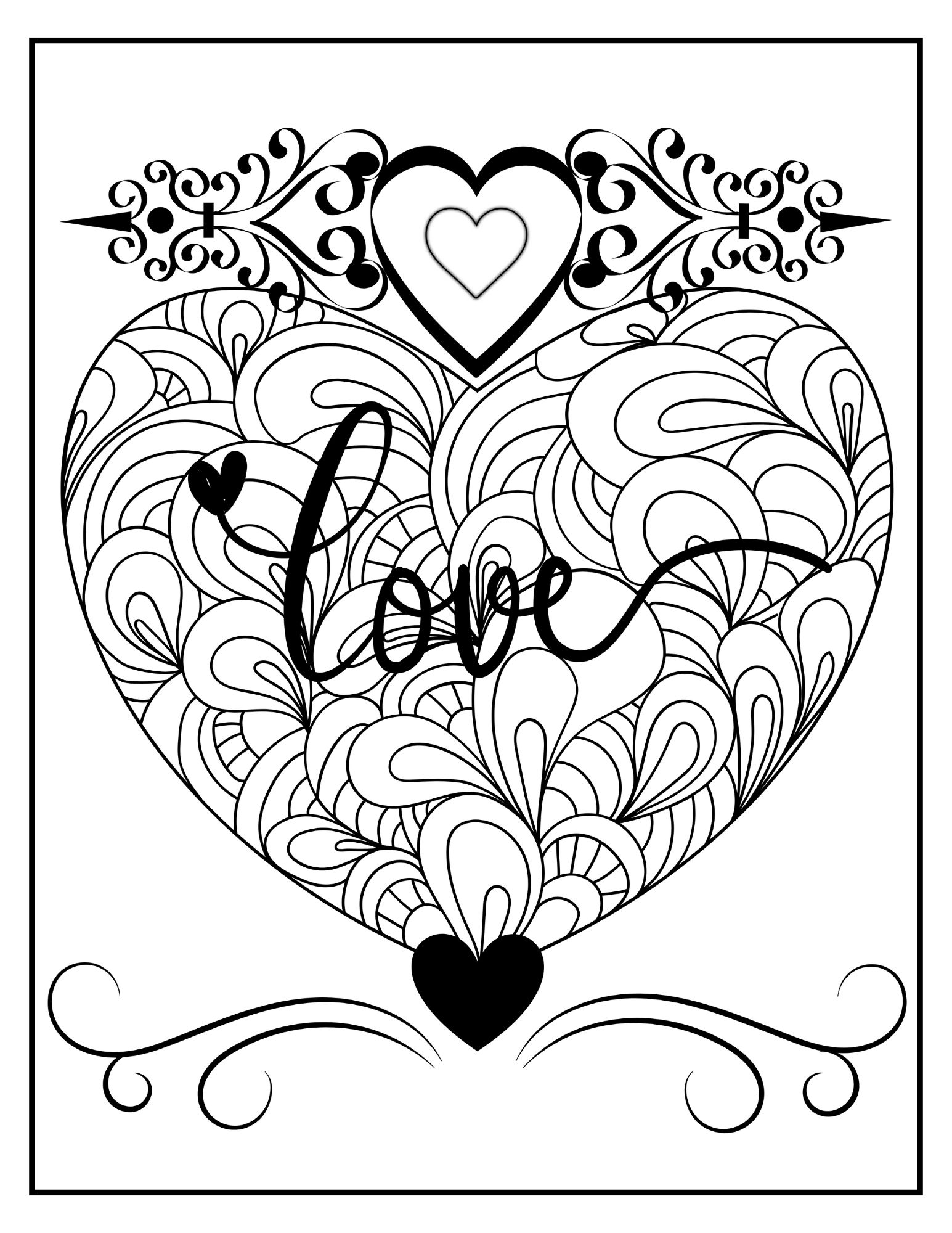 Love Heart Coloring Page