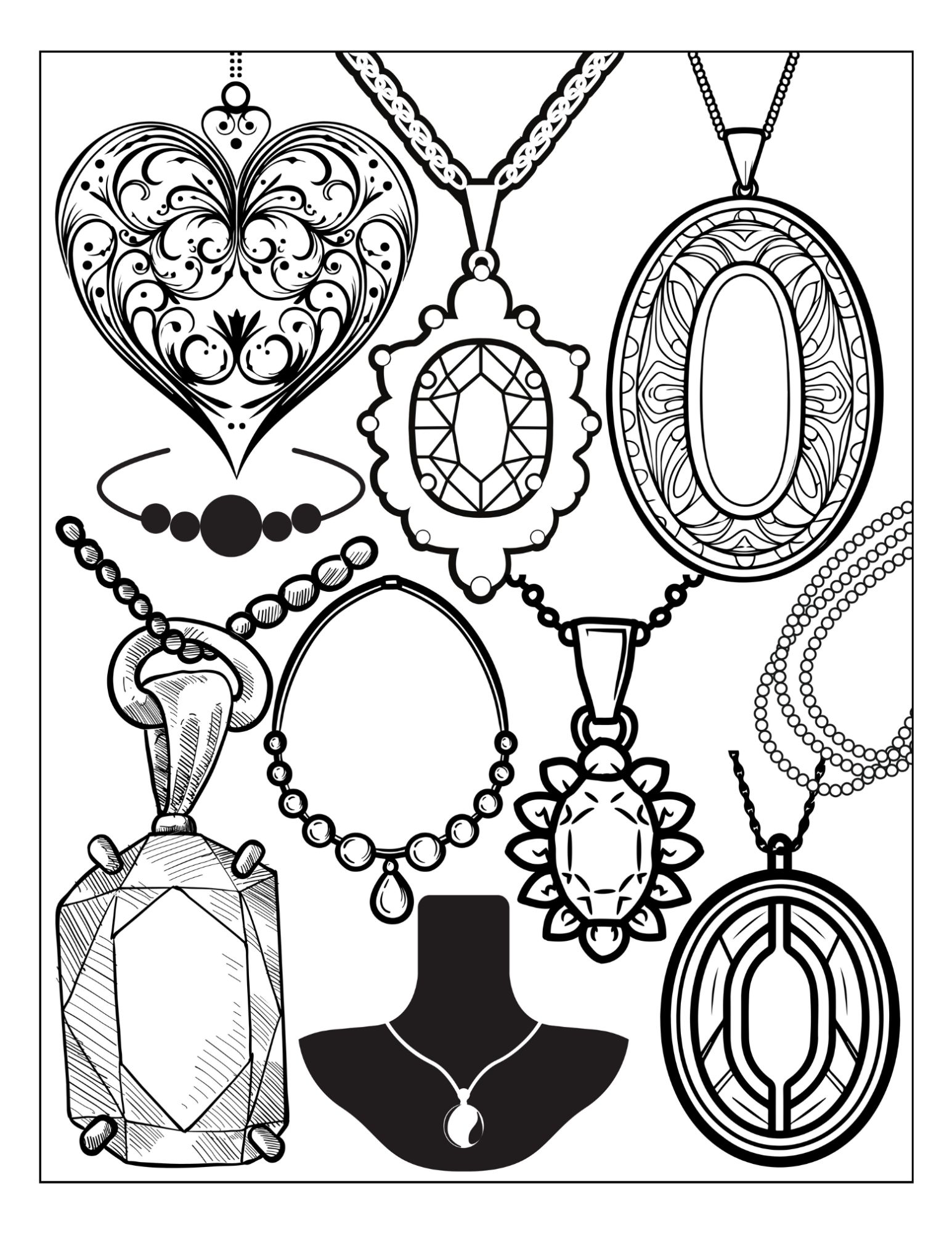 Necklaces Coloring Page