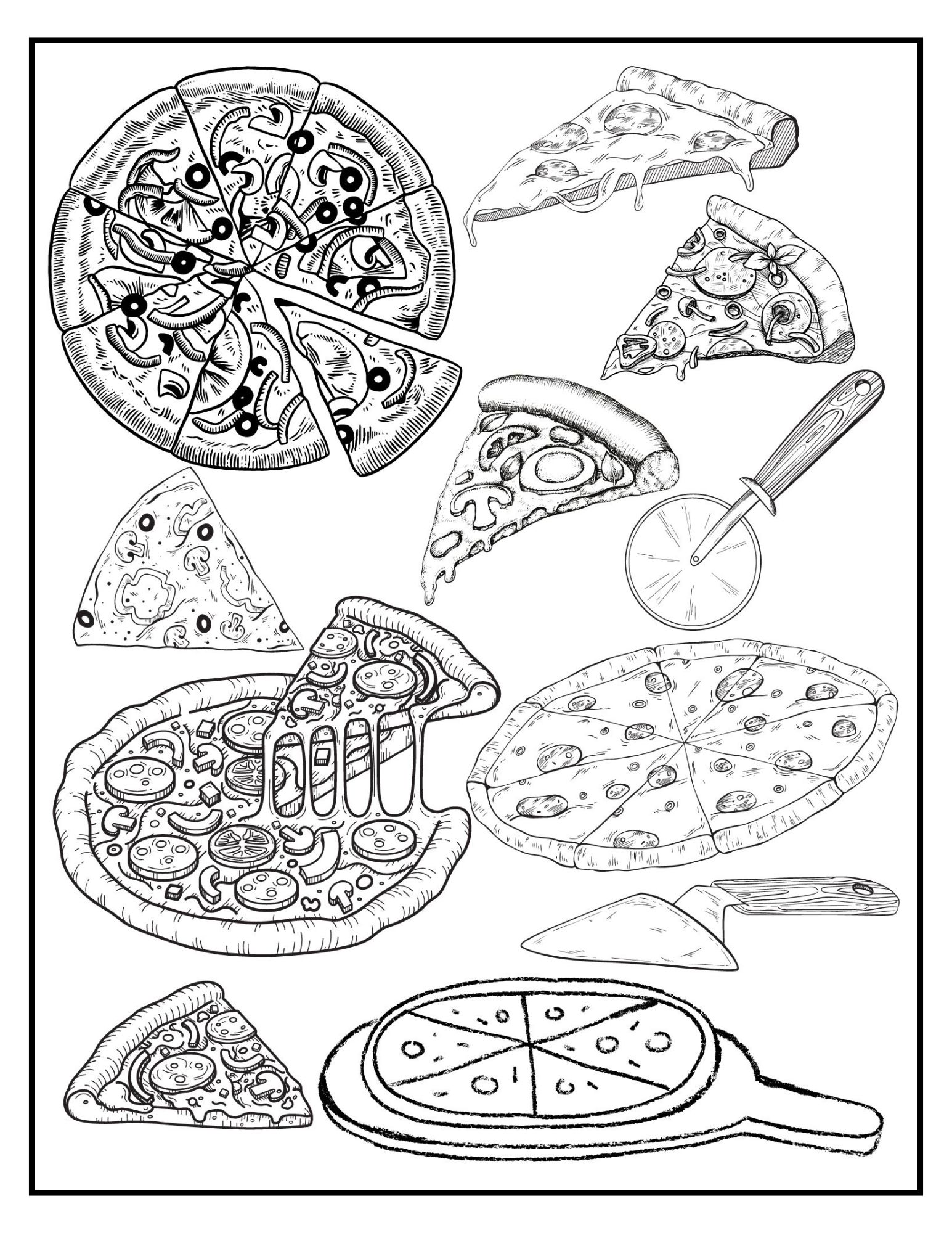 Pizza Coloring Page