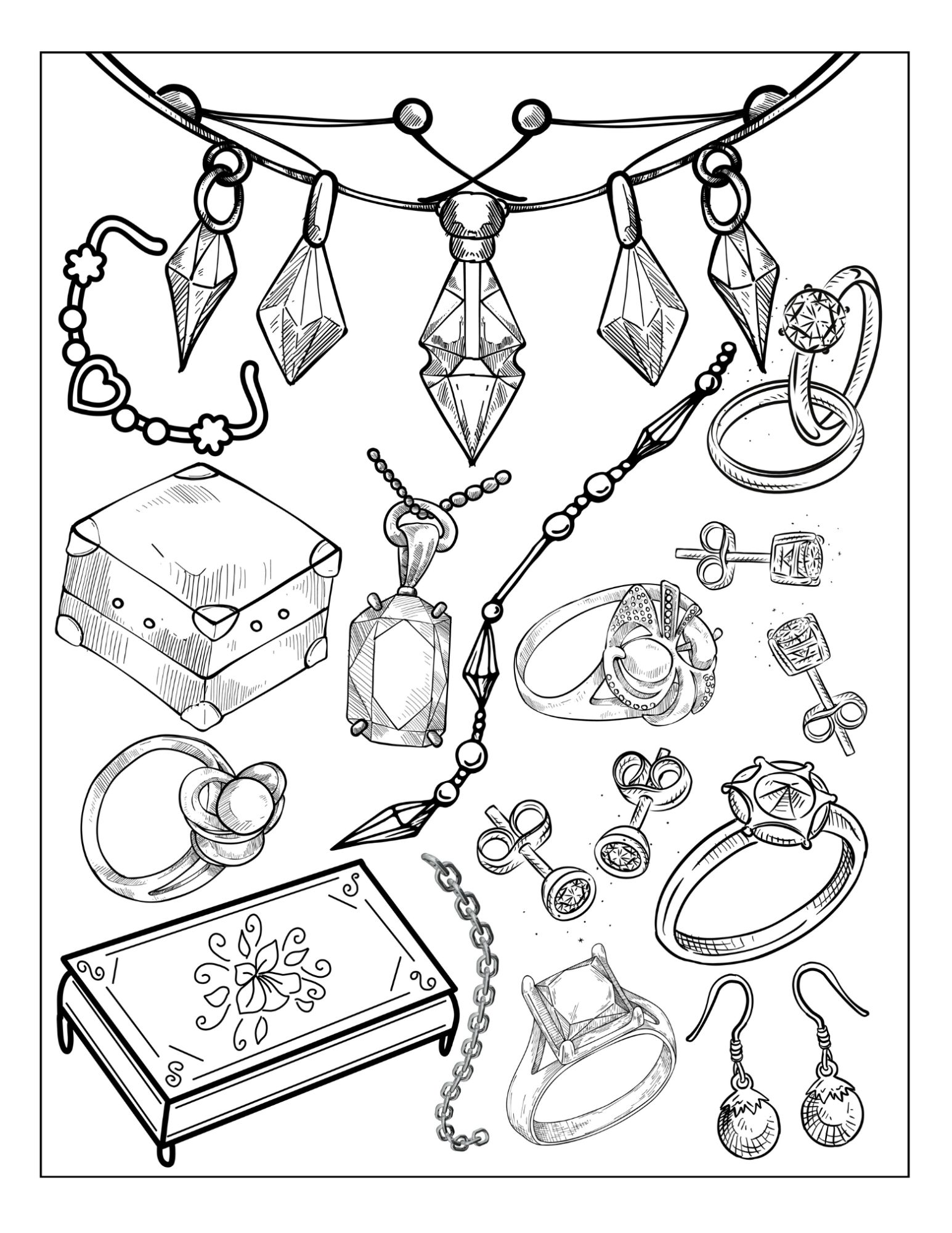 Ring Box Coloring Page