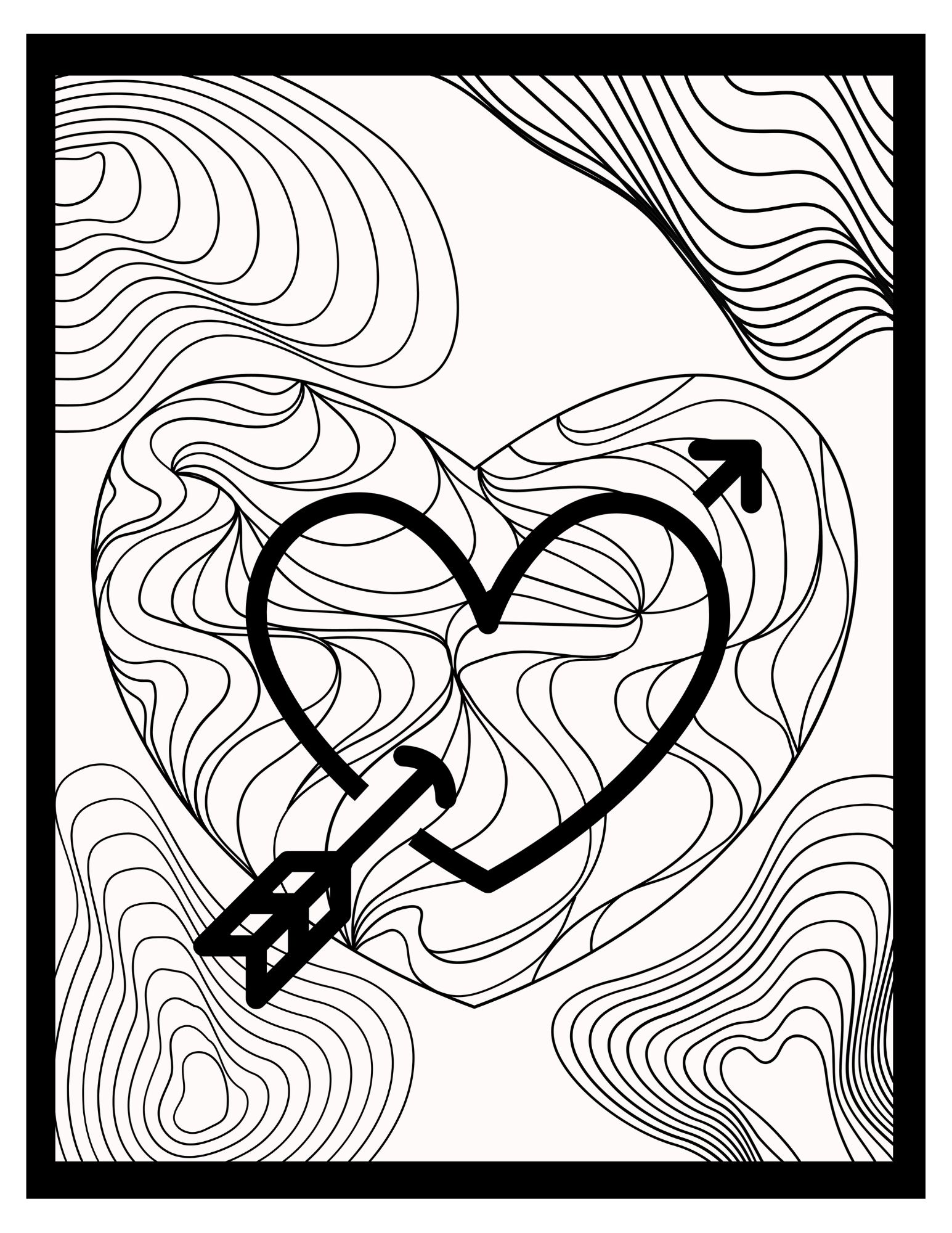 Squiggly Heart Coloring Page