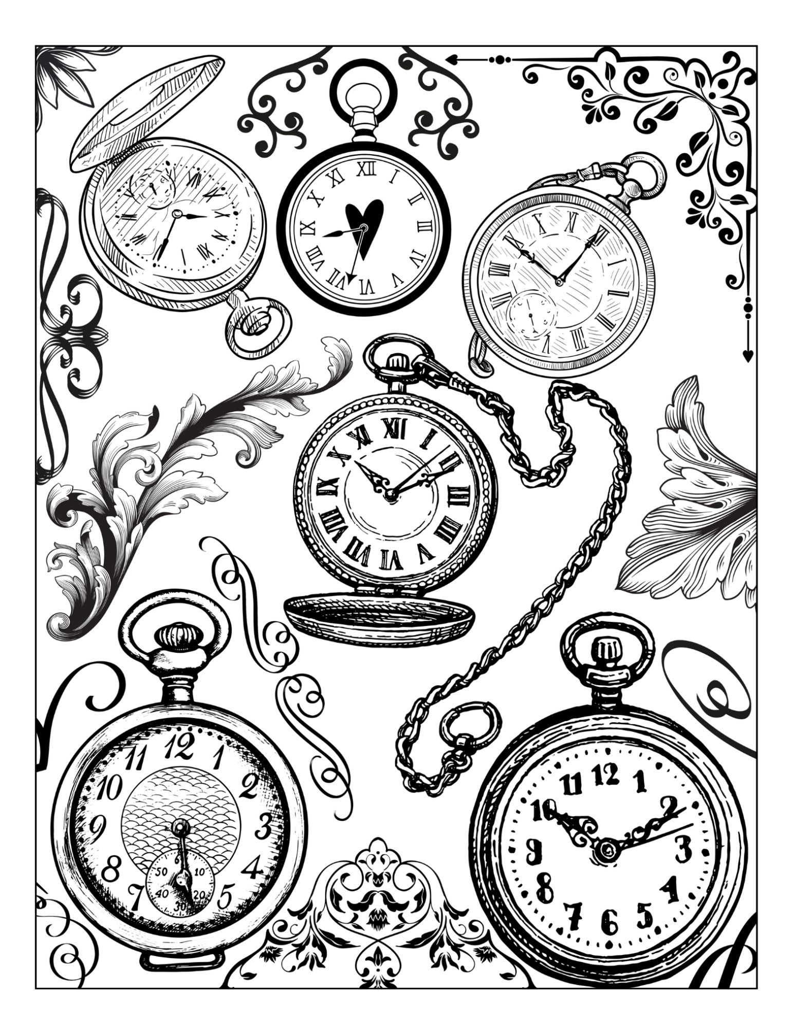 Watches Coloring Page