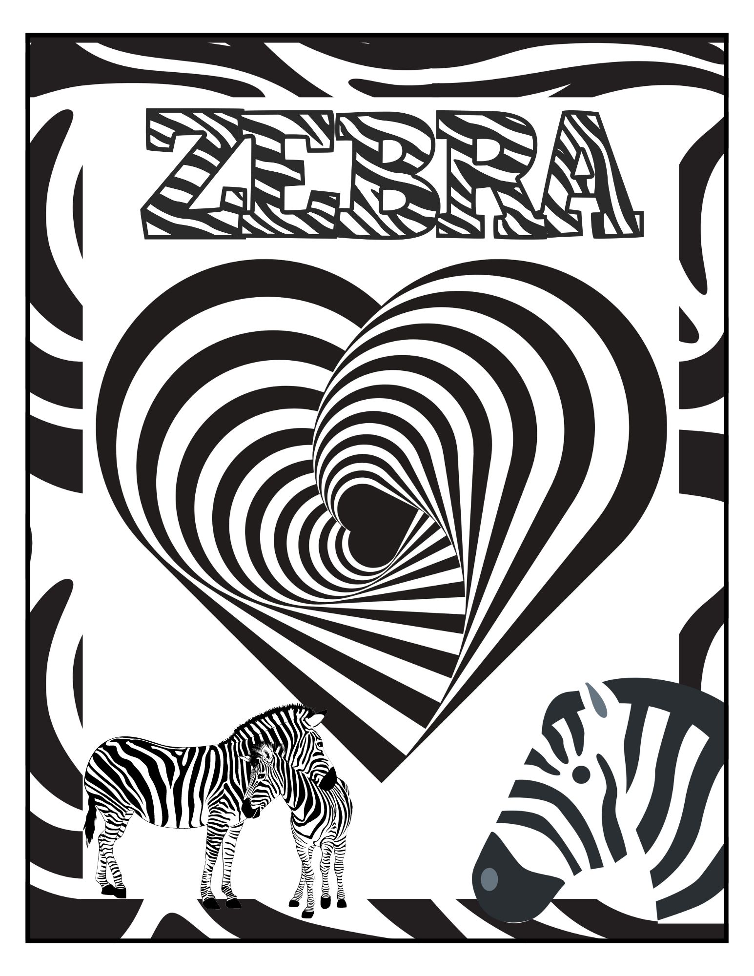 Zebras Coloring Page