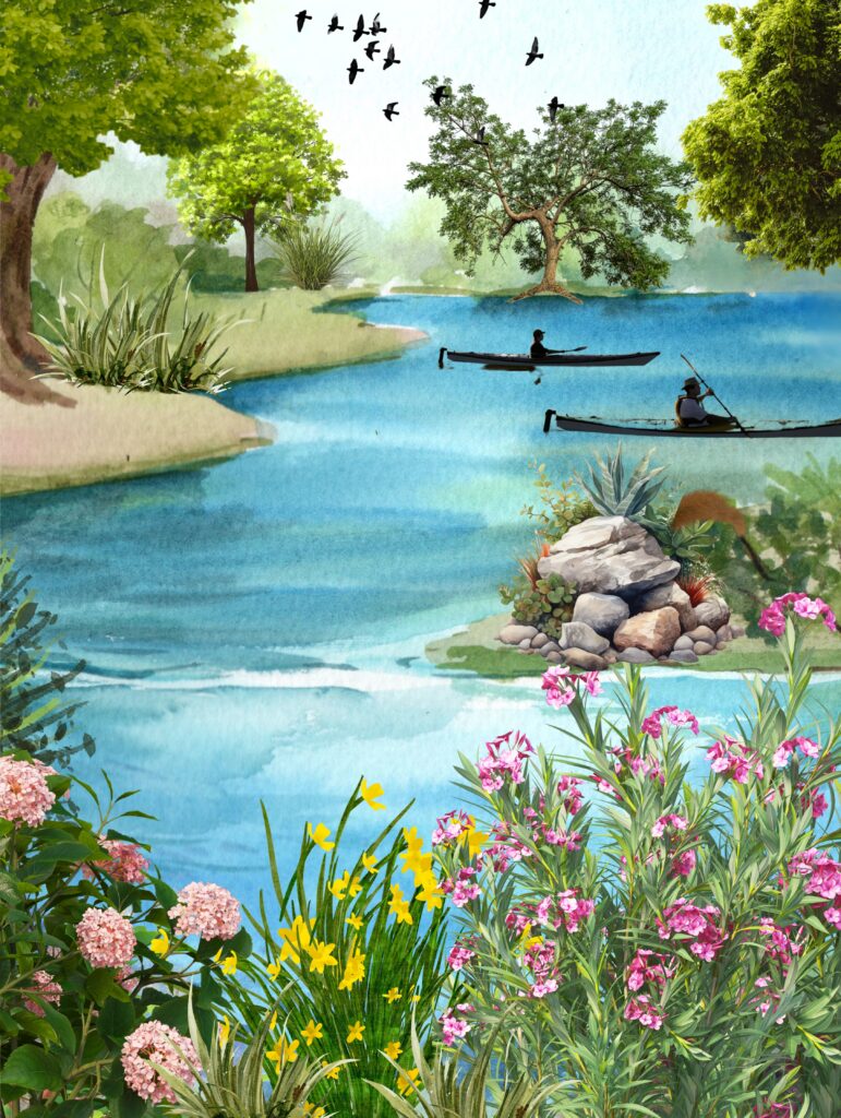 Relaxing Day At The Pond Wall Art