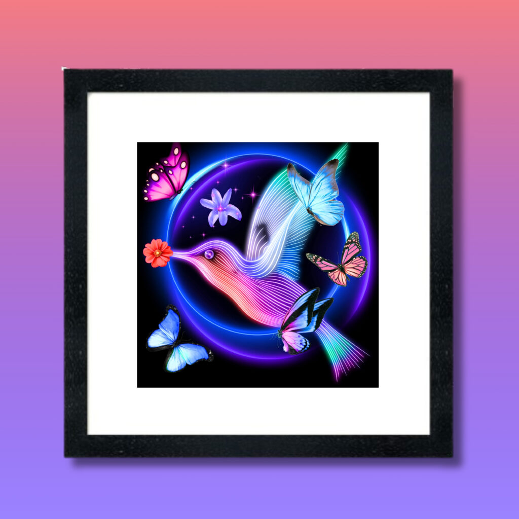 Hummingbird Wall Art Mockup