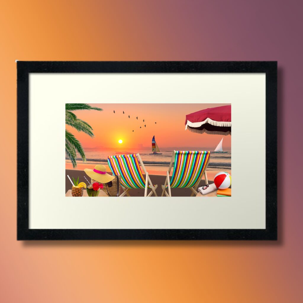 Sunset At The Beach Wall Art Mockup